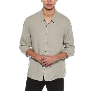 James Perse Mens  Classic Linen Shirt, Grey